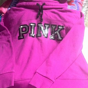 VS Pink Sweatshirt with bling Logo Design